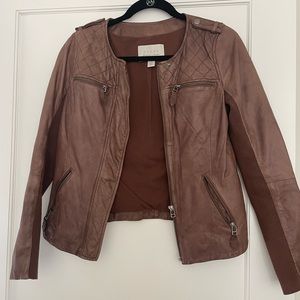 Hinge brown leather jacket